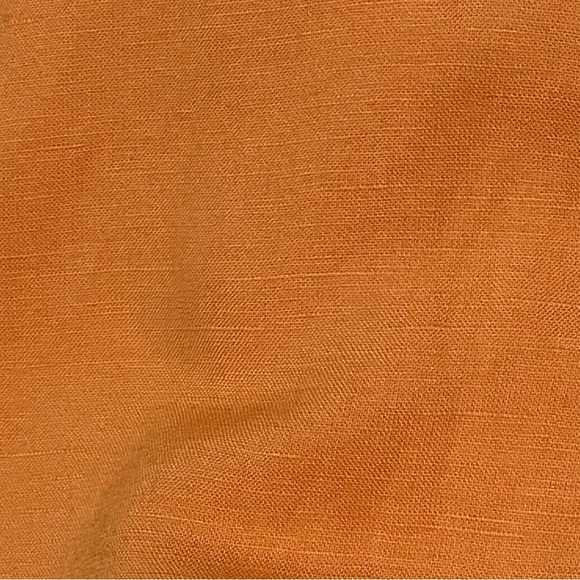 H&M Linen Viscose Orange Faux Wrap Long Column Skirt Shell Button Bright Sz 14 - Picture 12 of 12